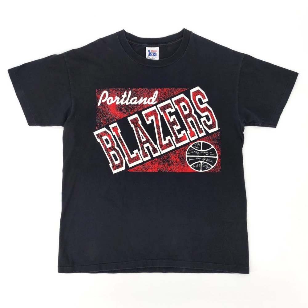 Portland Trail Blazers Clyde Drexler Signature T-Shirt 90s Single Stitch NBA L